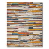 ODIKA Modern Abstract Striped Machine Washable Rug - Low Pile Non-Slip Area Rug for Living Room Bedroom