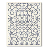 Blue and Teal Navy Geometric Trellis Area Rug