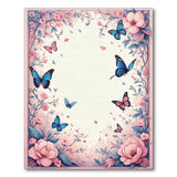 Whimsical Pink Blossom Butterfly Border Rug