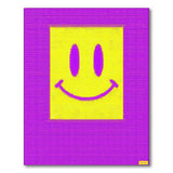 Pixelated Yellow Smiley Face Purple Rug