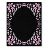 Pink Cherry Blossom Floral Border Area Rug