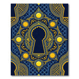 Navy and Gold Moroccan Keyhole Arch Rug