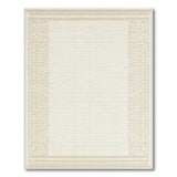 Beige Scalloped Wave Border Area Rug