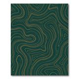 Teal and Gold Abstract Contour Wave Rug