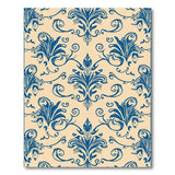 Elegant Navy Blue Damask Floral Area Rug