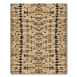 Tan Black Southwestern Geometric Area Rug