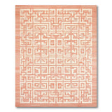 Coral Geometric Maze Area Rug