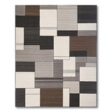 Grey Modern Geometric Grey Block Area Rug