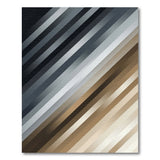 Modern Grey Diagonal Stripe Area Rug