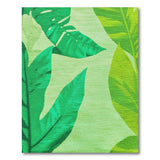 Coastal Beach Green Lush Monstera Leaf Green Area Rug