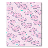 Cute Pink Cartoon Clouds Stars Area Rug