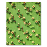 Verdant Green Rug with Yellow Blossom Motifs