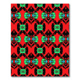 Bold Red Geometric Tribal Area Rug