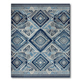 Navy Blue Diamond Tribal Area Rug