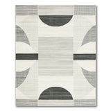 Modern Geometric Arch Black White Area Rug