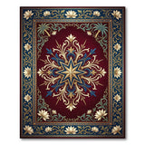 Crimson Lotus Star Medallion Persian Rug