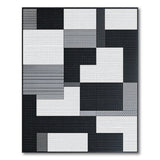 Bold Black and White Bold Black White Geometric Abstract Rug