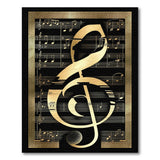 ODIKA Gold Treble Clef Music Note Washable Area Rug - Non-Slip Low Pile