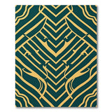 Teal Gold Geometric Zigzag Area Rug