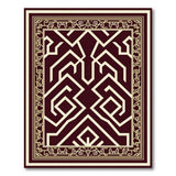 Maroon Geometric Heritage Tribal Rug