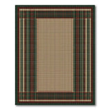 Green Tartan Plaid Border Area Rug