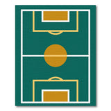 Blue and Teal Teal Soccer Field Geometric Area Rug