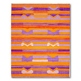 Vibrant Orange Purple Zigzag Stripe Rug