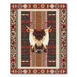 Longhorn Bull Southwestern Area Rug