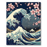 Great Wave Sakura Blue Teal Area Rug