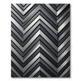 Sleek Grey Chevron Geometric Area Rug