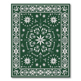 Emerald Green Persian Floral Star Rug