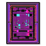 Neon Purple Geometric Grid Area Rug
