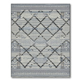 Blue Grey Geometric Diamond Area Rug