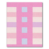 Textured Pink Geometric Block Area Rug