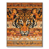 Bold Orange Tiger Face Southwestern Rug