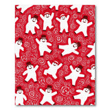 Festive Dancing Snowmen Red Area Rug