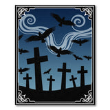 Gothic Crows Cemetery Silhouette Rug