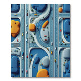 Futuristic Blue Cityscape Area Rug