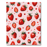 Pink Strawberry Pink Fruit Pattern Area Rug