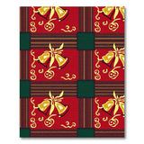 Festive Red Plaid Bells Cherry Area Rug