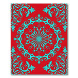Multi-color and Patterns Red Teal Mandala Persian Area Rug