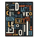 Vibrant Typographic Geometric Area Rug