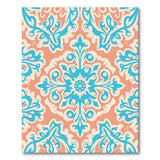 Teal Coral Persian Medallion Area Rug