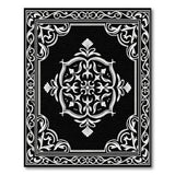 Elegant Black White Persian Medallion Black and White Area Rug