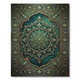 Teal Lotus Mandala Persian Area Rug