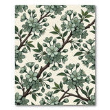 Mint Green Cherry Blossom Floral Area Rug