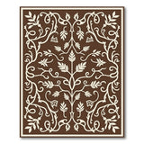 Ornate Floral Vine Brown Area Rug