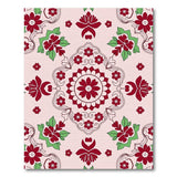 Ornate Pink Red Floral Mandala Area Rug