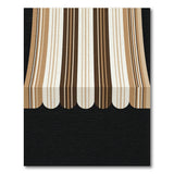 Brown Tan Striped Scalloped Awning Rug