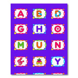 Bright Colorful Alphabet Letters Fruit Music Rug